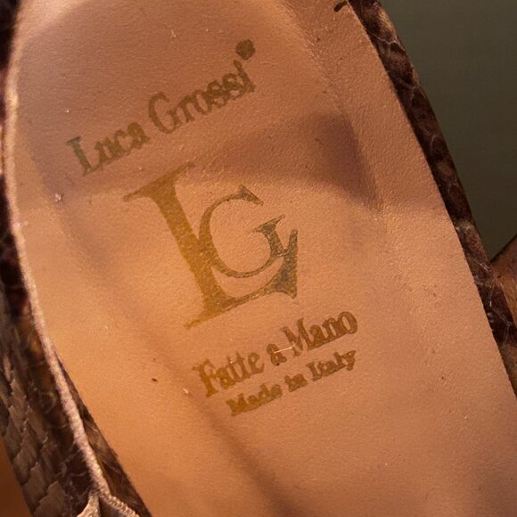 Luca Grossi Vera Cuoio Italian Animal Print Sandals Heels Size 40 - Picture 6 of 7